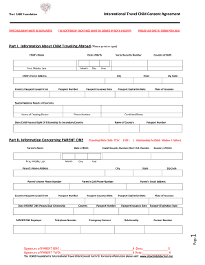 International Travel Child Consent Agreement