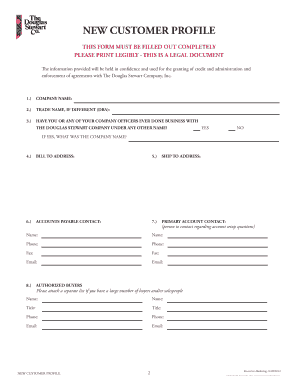 New Customer Profile Application