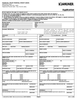 Credit Union Loan Application Form