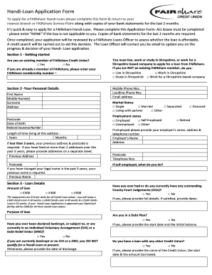 FAIRshare Handi-Loan Application Form