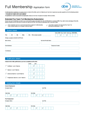 Full Membership Application Form