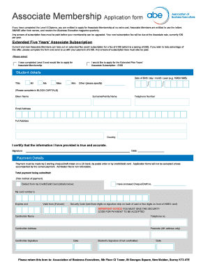 Associate Membership Application Form