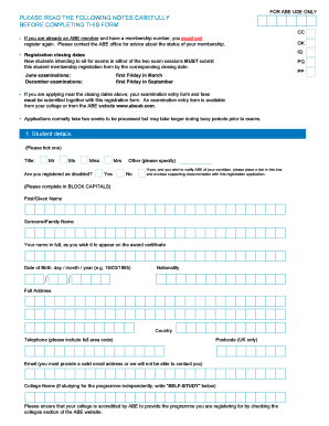 Student Membership Registration Form