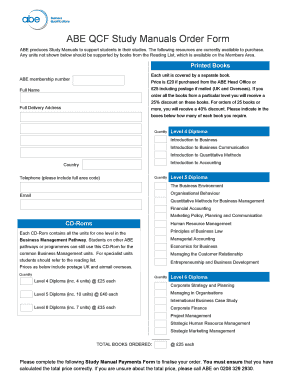 ABE Study Manuals Order Form