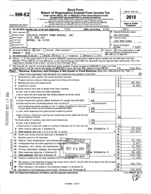 Form 990-EZ Tax Return for Exempt Organizations