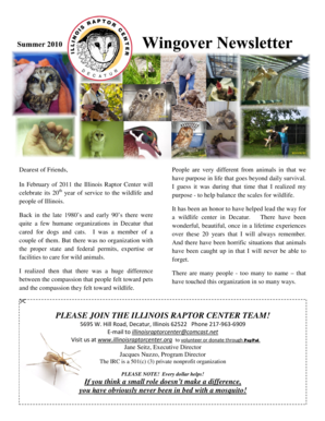 Illinois Raptor Center Donation Form