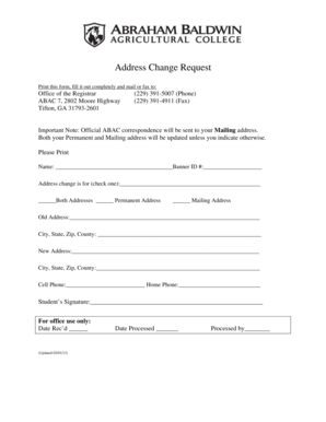 Address Change Request Form