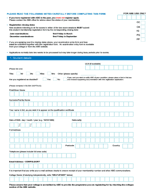 UK Student Membership Registration Form