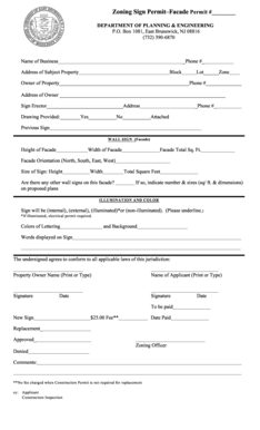 Zoning Sign Permit Application