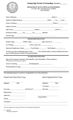 Zoning Sign Permit Application