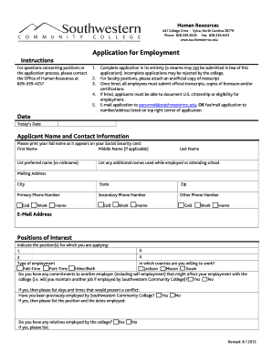 Application for Employment