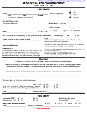 Application for Commencement