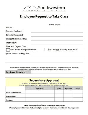 Employee Request to Take Class