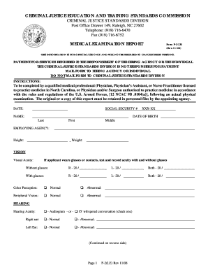 Medical Examination Report Form F-2(LE)