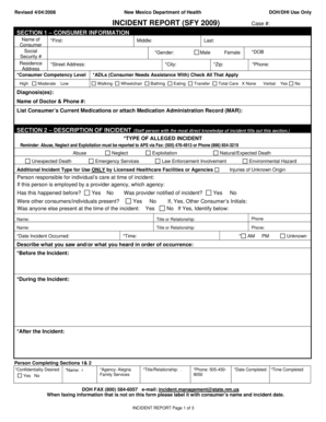 New Mexico Incident Report Form