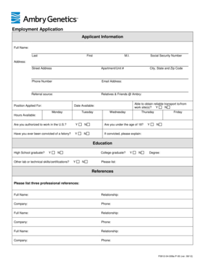 Employment Application Form