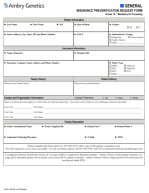 General Insurance Preverification Request Form
