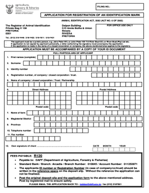 Application For Registration Of An Identification Mark 2023 Pdf - Fill  Online, Printable, Fillable, Blank | pdfFiller