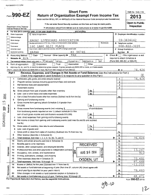 Form 990-EZ Return of Organization Exempt From Income Tax