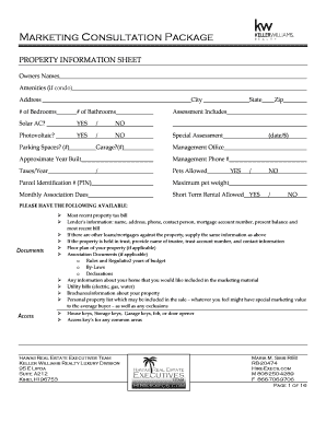 Hawaii Property Information Sheet