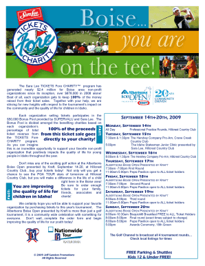 Albertsons Boise Open Charity Ticket Order Form