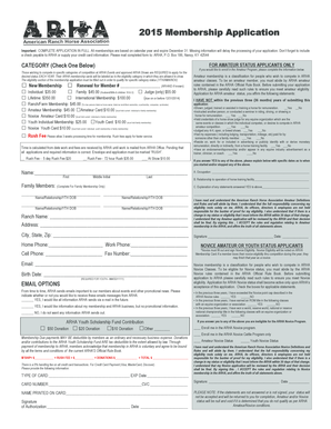 ARHA Amateur Membership Application