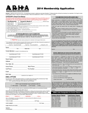 ARHA Membership Application