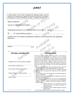 California Jurat Form