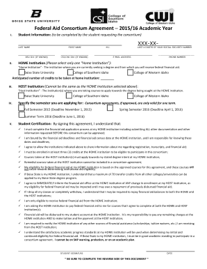 Federal Aid Consortium Agreement