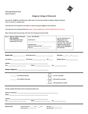 Transcript Request Form