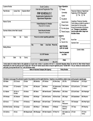 FRP SCHEDULE C - South Carolina Department of Motor Vehicles