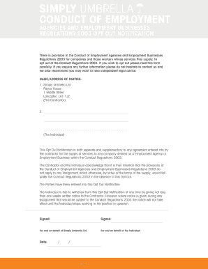 Employment Agencies Opt Out Notification