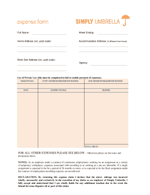 Employee Expense Claim Form