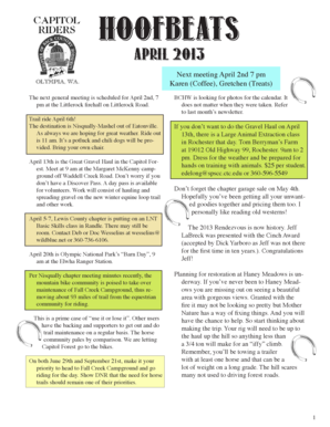 April 13 Hoofbeats Newsletter - Capitol Riders Chapter of BCHW - capitolriders