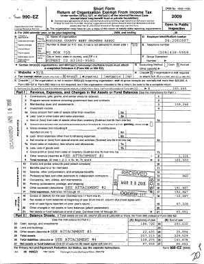 Form 990-EZ Tax Exemption Application