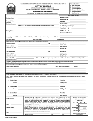 California Business Tax Application