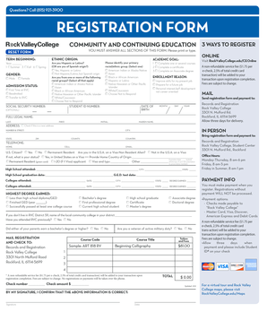 Community and Continuing Education Registration Form