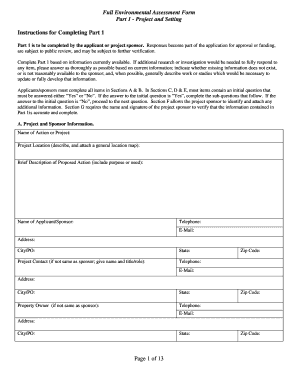 Full Environmental Assessment Form