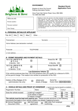 Resident Parking Permit Application