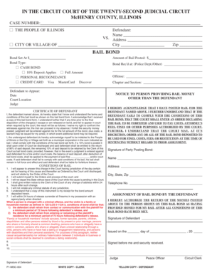 Illinois Bail Bond Form