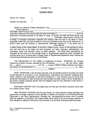 Texas Payment Bond