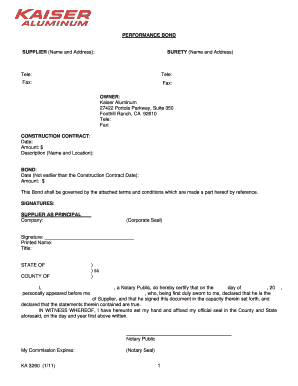 Performance Bond for Construction Contract