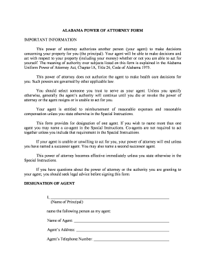 Alabama Power of Attorney Form