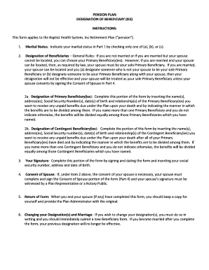 Pension Plan Beneficiary Designation Form