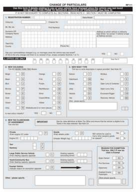 Change of Particulars RF111