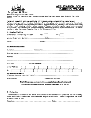 Parking Waiver Application