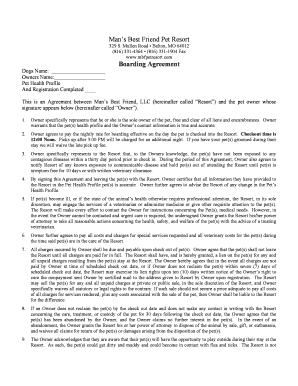 Pet Boarding Agreement