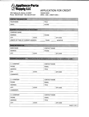 Application for Credit