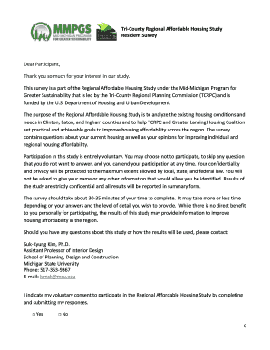 Tri-County Regional Affordable Housing Study Survey