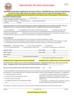 Ohio Homestead Exemption Application